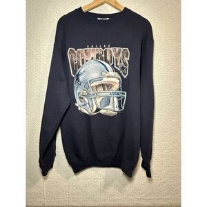 Vintage 1997 Dallas Cowboys Sweatshirt Lee Sport‎ Skyline Nutmeg  XL Blue Silver
